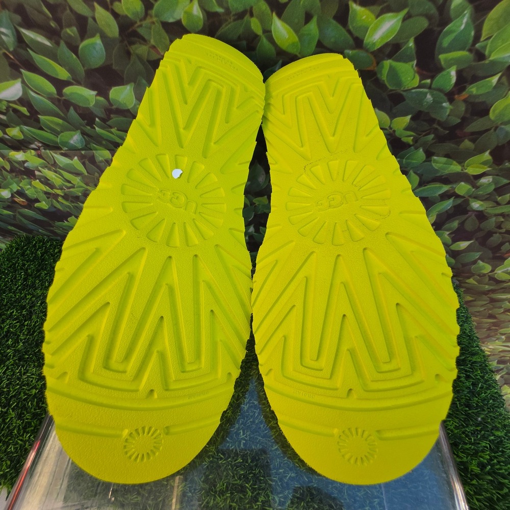 UGG CA805 Sulfur White Neon Yellow Leather Sneakers 1114262 Mens 12 - Picture 10 of 12